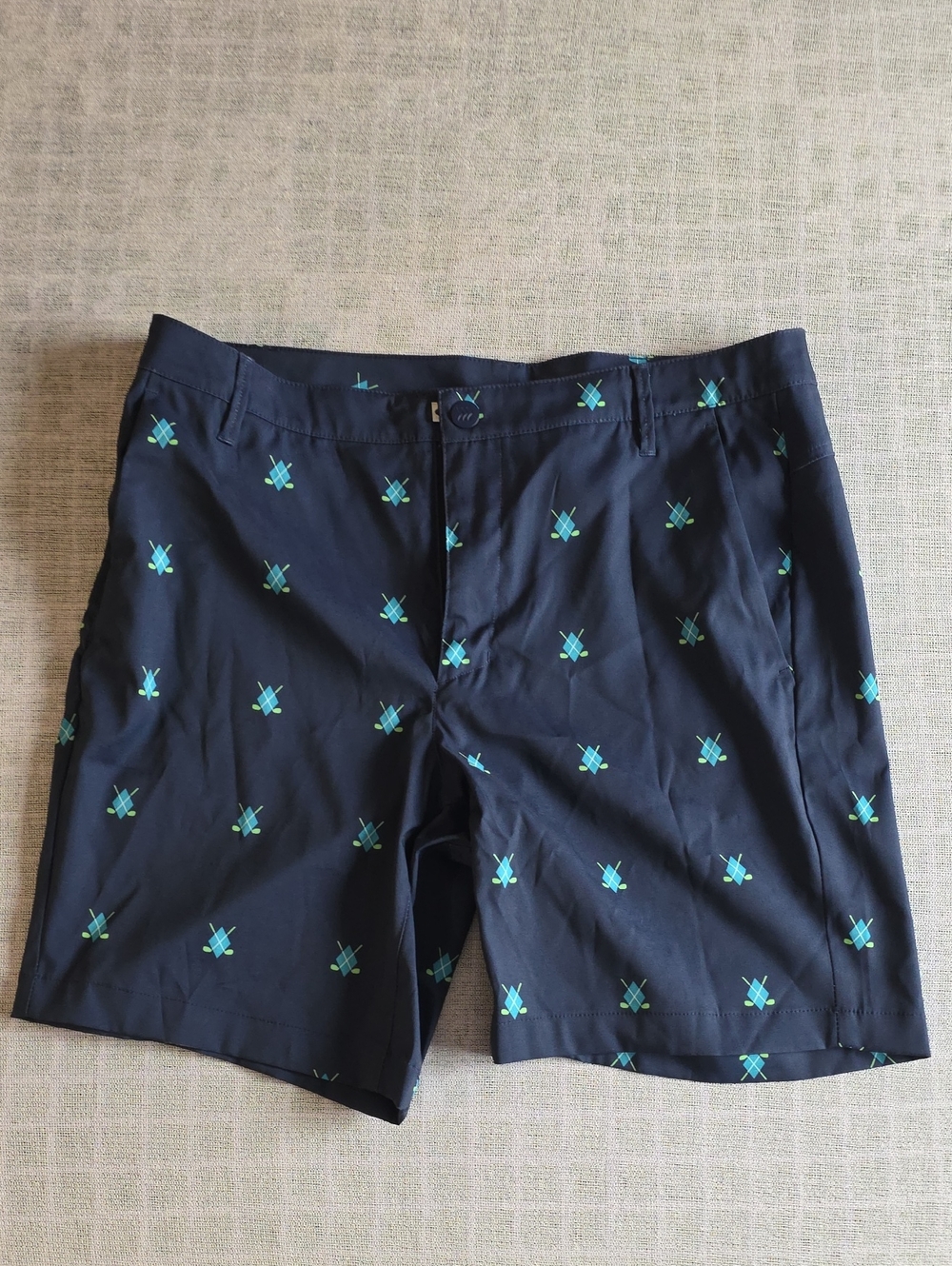 All-in-motion Navy Blue Embroidered Pattern Shorts